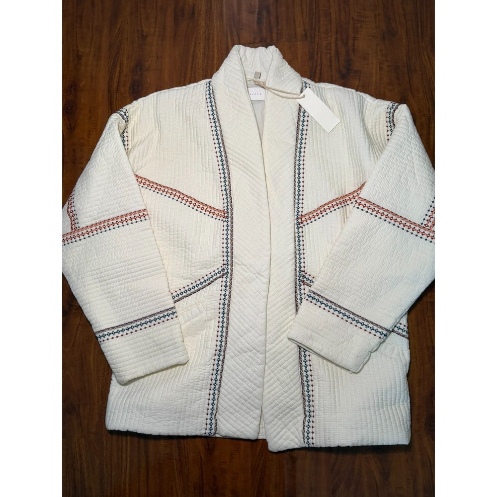 New Blank NYC Quilted Embroidered Kimono Jacket Luxury Womens SZ XS Cotton
